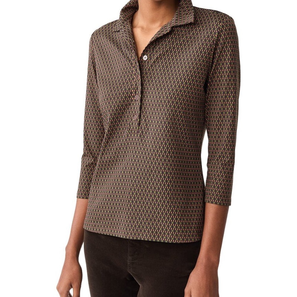 J. Mclaughlin Printed Collared Tunic Top - image 1